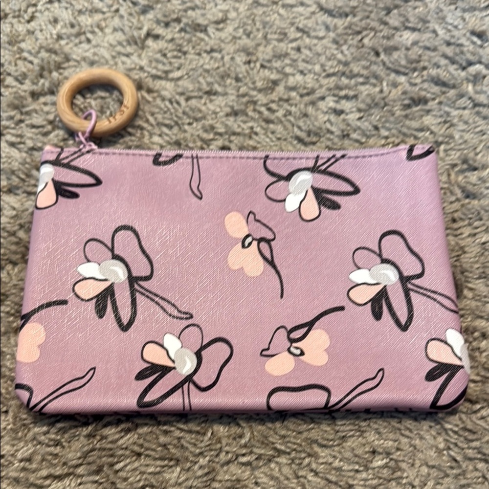 Ipsy Pink Floral Cosmetic Bag
